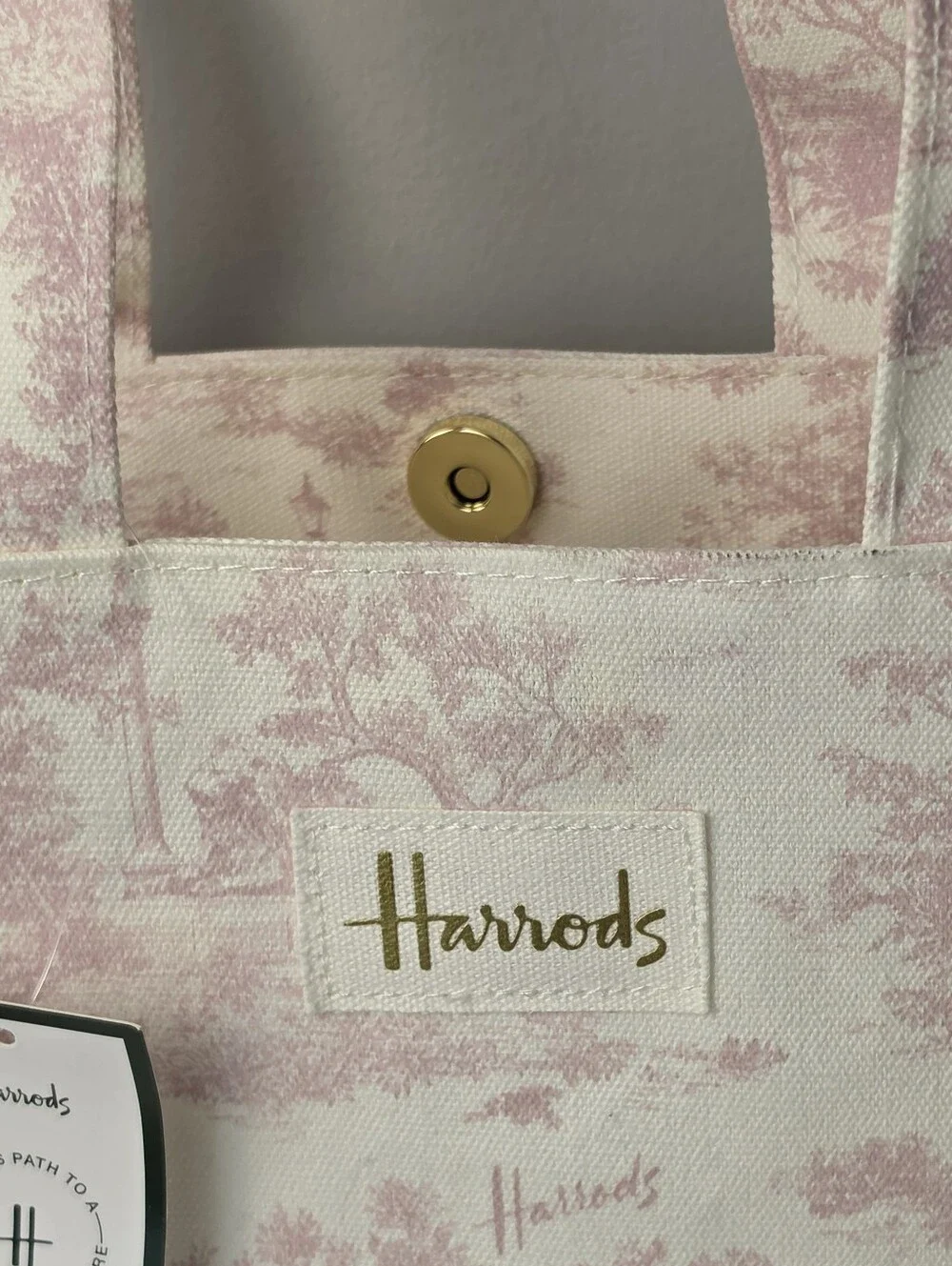 HARRODS Small Toile Shopper Bag NWT